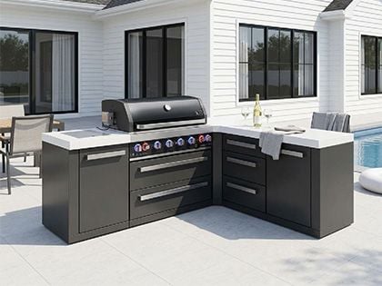 Mont Alpi MAi805-BSS90DR L-shaped kitchen island
