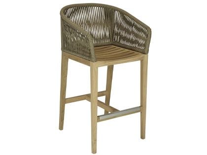 Malibu Teak Rope Bar Chair in Desert Sand