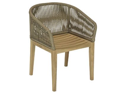 Malibu Teak Rope Dining Chair in Desert Sand