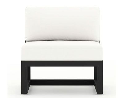 Harmonia Living Avion Black Aluminum Armless Middle Seat