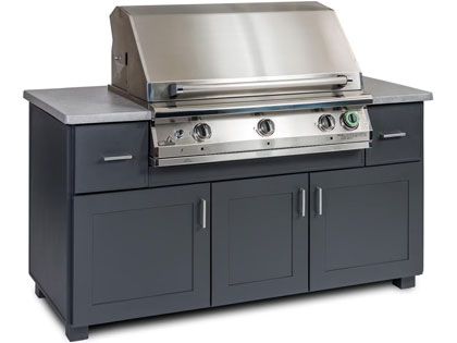 PGS 67-Inch Gensun Modano BBQ Island With Commercial T-Series 39-Inch Gas Grill With Timer