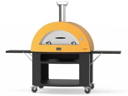 Alfa Moderno 5 Pizze 47-Inch Gas Pizza Oven and Oven Base - Imperial Yellow