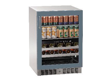 Marvel Essential 24-Inch Panel-Ready Glass Door Dual Zone Beverage Center with Lock