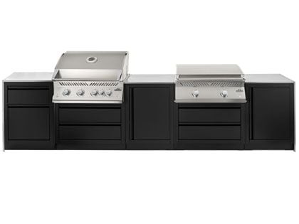 Napoleon OASIS 145 1/2-Inch Outdoor Kitchen with 700 Series 32-Inch Gas Griddle, Gas Grill with Infrared Rear Burner & Rotisserie Kit