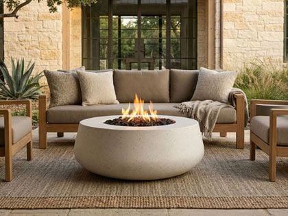 Prism Hardscapes 42-Inch Oasis Round GFRC Gas Fire Pit