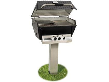 Broilmaster P3-SX Super Premium Gas Grill On Stainless Steel In-Ground Post