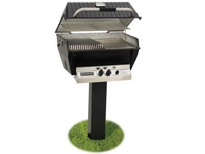 Broilmaster P3-SX Super Premium Gas Grill On Black In-Ground Post