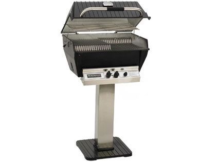 Broilmaster P3-XF Premium Gas Grill On Stainless Steel Patio Post