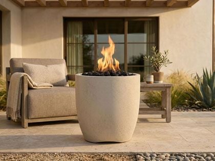 Prism Hardscapes 24-Inch Pentola 2 Round GFRC Gas Fire Bowl