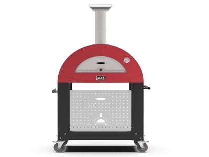 Alfa Moderno 3 Pizze 43-Inch Gas Pizza Oven and Oven Base - Ruby Red