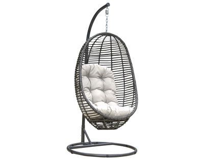 Panama Jack Graphite Wicker Cushion Outdoor Swing