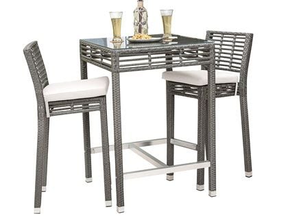 Panama Jack 3-Piece Graphite Wicker Patio Bistro Set