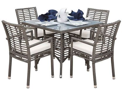 Panama Jack 5-Piece Graphite Wicker Patio Dining Set