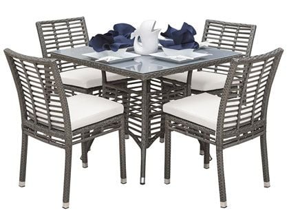 Panama Jack 5-Piece Graphite Wicker Patio Dining Set