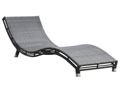Panama Jack Graphite Wicker Outdoor Curved Chaise Lounge