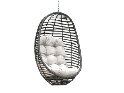 Panama Jack Graphite Wicker Cushion Outdoor Patio Swing