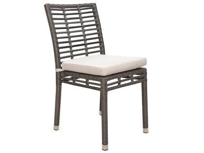 Panama Jack Graphite Wicker Stackable Cushion Patio Dining Side Chair