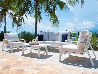 Panama Jack 4-Piece Mykonos Cushion Aluminum Outdoor Patio Lounge Set