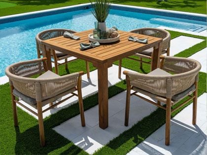 Panama Jack 5-Piece Corsica Acacia Wood Square Dining Set
