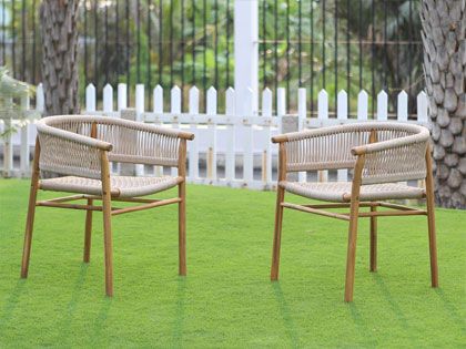 Panama Jack Corsica Stackable Dining Arm Chairs - Set of 2