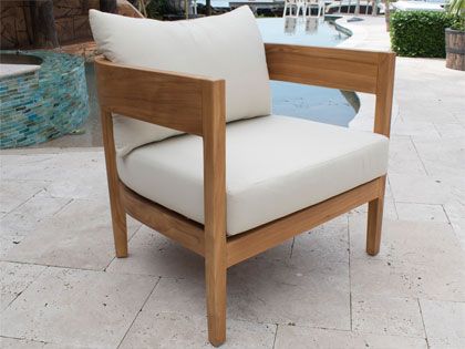 Panama Jack Bali Teak Wood Cushion Lounge Chair