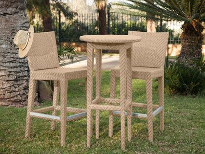 Panama Jack 3-Piece Austin Wicker Pub Table Set