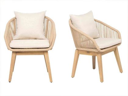 Panama Jack Cabo Dining Arm Chairs with Cushion - Set of 2