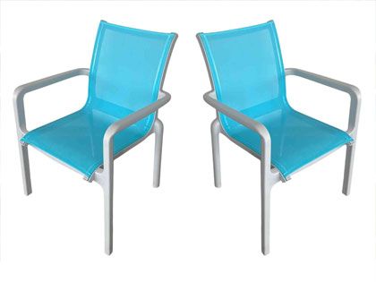 Panama Jack Abaco Stackable Dining Arm Chairs - Set of 2