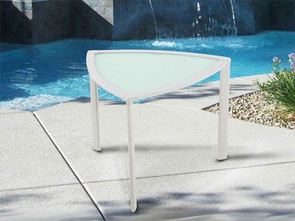 Hospitality Rattan Archway Outdoor White Aluminum End Table