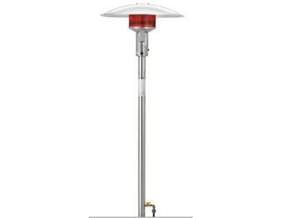 Sunglo 50,000 BTU Natural Gas Permanent Post-Mount Patio Heater with Manual Ignition - Stainless Steel