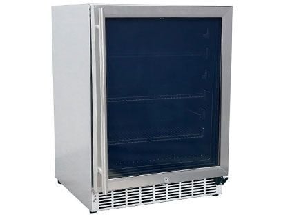 RCS 24-Inch 5.01 Cu. Ft. Outdoor Rated Stainless Steel Compact Refrigerator with Glass Door