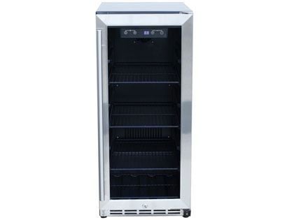 RCS 15-Inch 3.2 Cu. Ft. Outdoor Rated Stainless Steel Refrigerator with Glass Window