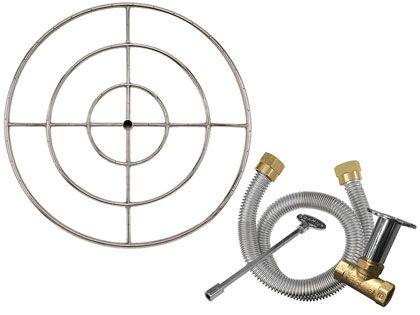 Firegear Stainless Steel Round Ring Fire Pit Burner 5-Piece Kit