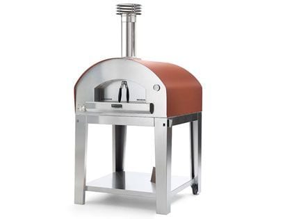 Roma Hybrid Gas & Wood-Fired Pizza Oven on Cart - Red