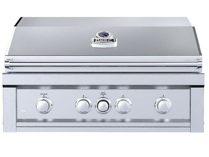 Sunstone Ruby Series 36-Inch 4-Burner Built-In Gas Grill with Pro-Sear, LED Lights, IR Burner & Rotisserie Kit