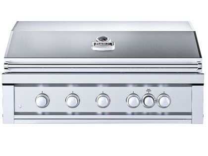 Sunstone Ruby Series 42-Inch 5-Burner Built-In Gas Grill with Pro-Sear, LED Lights, IR Burner & Rotisserie Kit