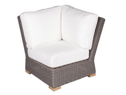 Sanibel Wicker Sectional Corner Section with Sunbrella Canvas Cushions 