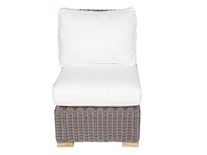 Sanibel Wicker Sectional Armless Insert Chair with Sunbrella Canvas Cushions 