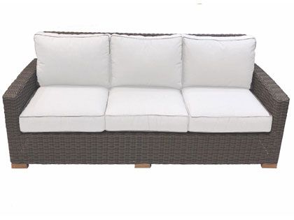 Sanibel Wicker Sofa with Sunbrella Canvas Cushions