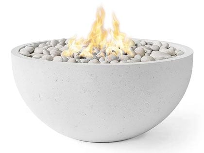 HPC Fire 40-Inch Round Dekko Serenade Lightweight Concrete Gas Fire Bowl