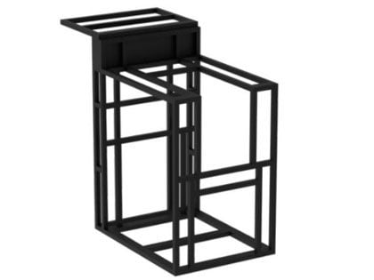 Videl 24-Inch KD Island Side Burner Frame with Outdoor Kitchen Bar