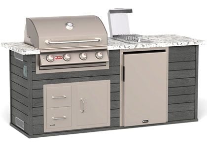 bull ODK charcoal 88-foot bbq island with fridge
