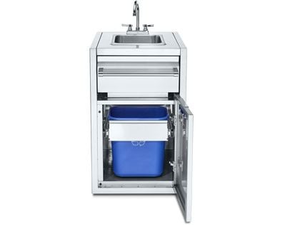 Crown Verity Infinite Series 21-Inch Enclosed Cabinet Storage with Sink And Double Trash Bin Storage