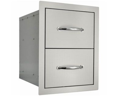 Sole Gourmet 17-Inch Stainless Steel Flush Mount Double Access Drawer