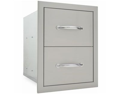Sole Gourmet 17-Inch Stainless Steel Deluxe Raised Frame Double Access Drawer