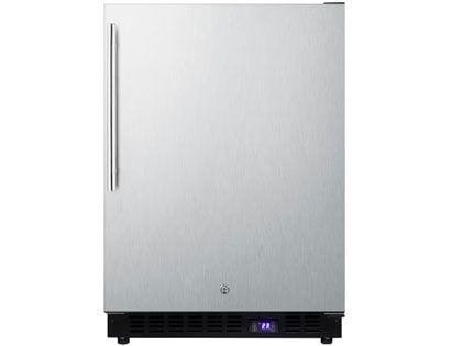 Summit 24-Inch 4.72 Cu. Ft. Outdoor Rated Compact Freezer With Ice Maker - Stainless Steel
