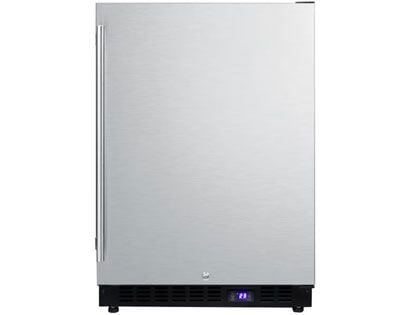 Summit 24-Inch 4.72 Cu. Ft. Outdoor Rated Compact Freezer With Ice Maker - Stainless Steel