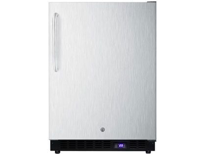 Summit 24-Inch 4.72 Cu. Ft. Outdoor Rated Compact Freezer - Stainless Steel / Black Cabinet