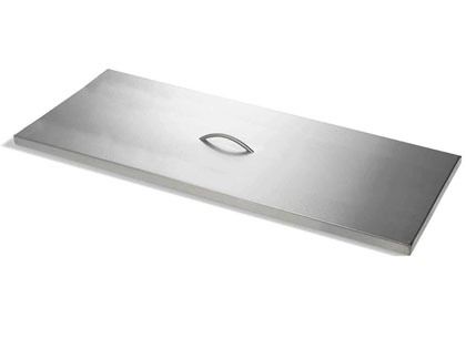 HPC Fire Rectangle Stainless Steel Fire Pit Cover - 58 x 16-Inch