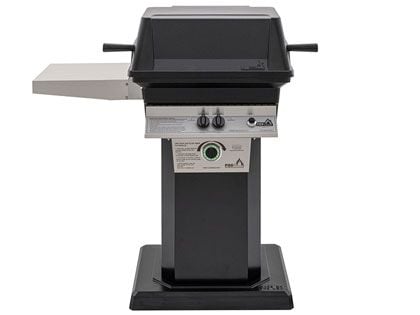 PGS T-Series T30 Commercial Cast Aluminum Gas Grill With Timer On Black Patio Base